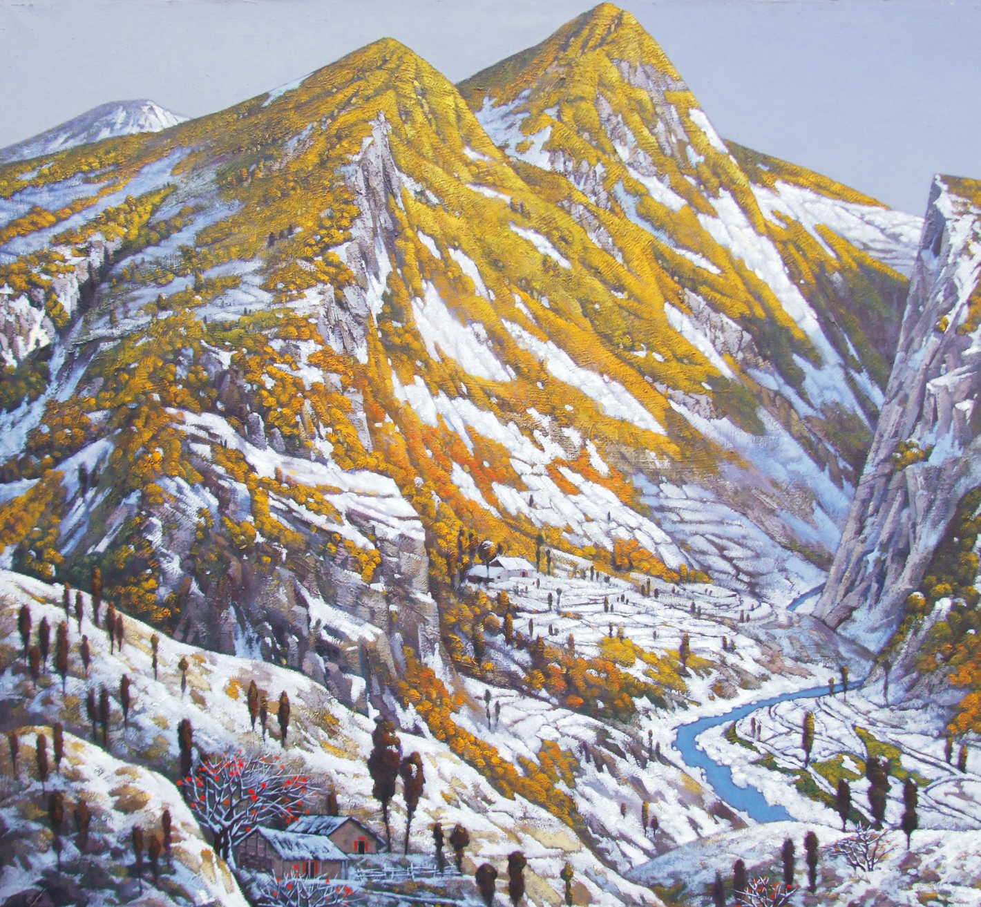 巴山书画院陈列作品欣赏|李昌国:布面油画《情系巴山》