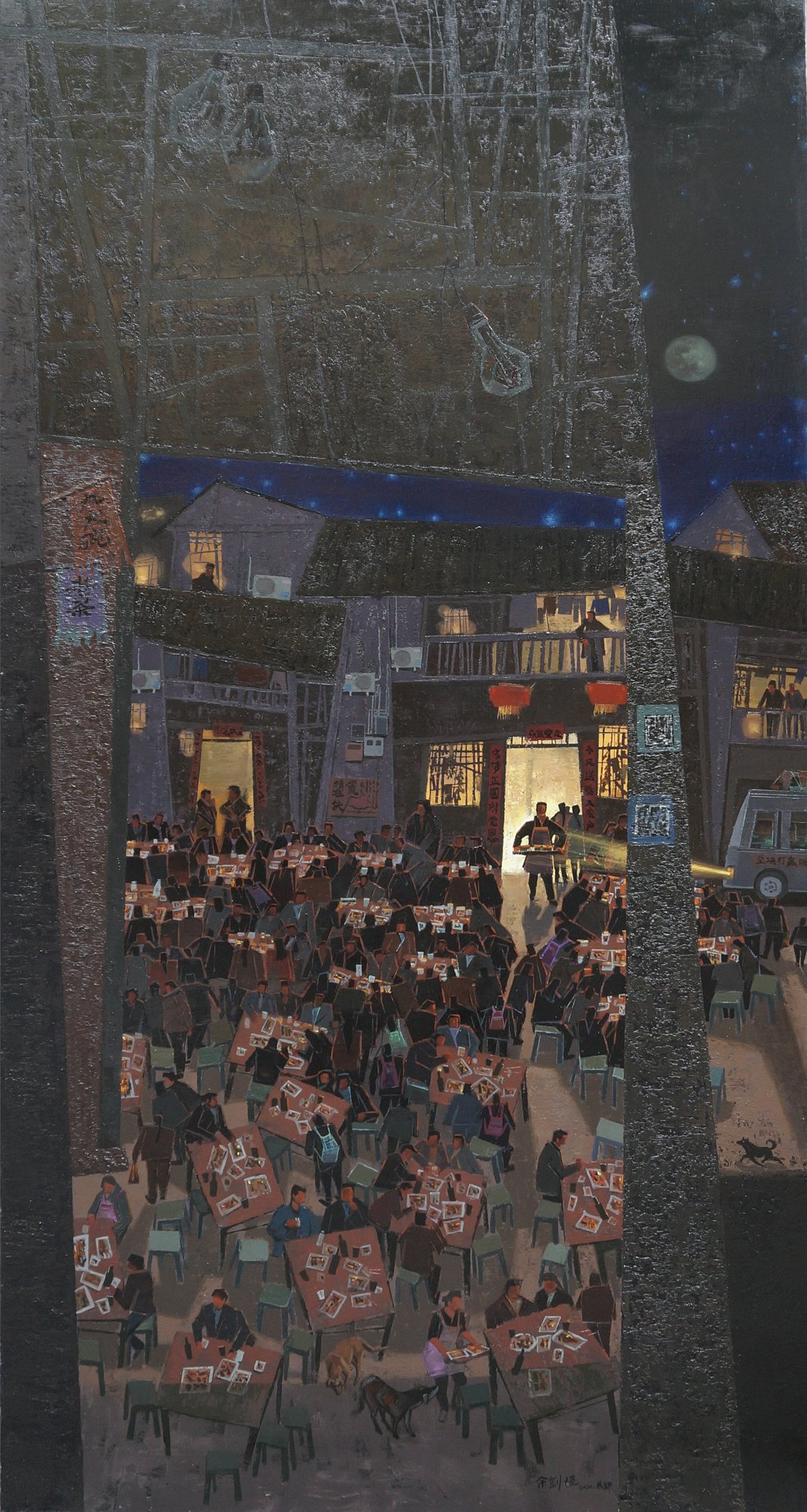 《乡音依旧--月满西楼》200x100cm油画2020年入选2020年“可见之诗”----第四届中国油画风景作品展，中国油画学会主办.jpg